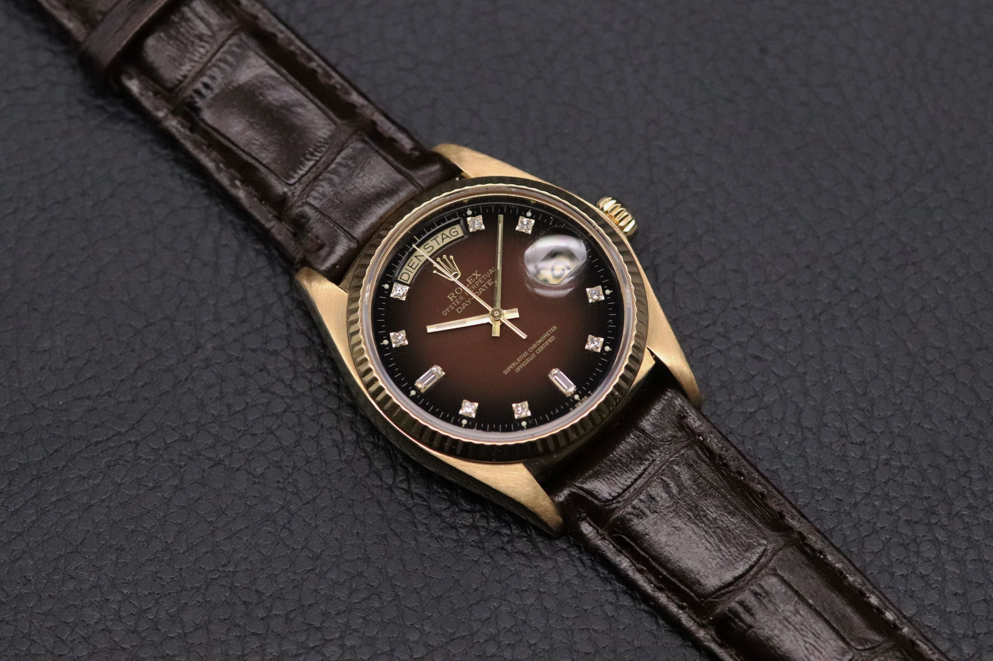 Rolex Day-Date 18038 Brown Vignette Dial