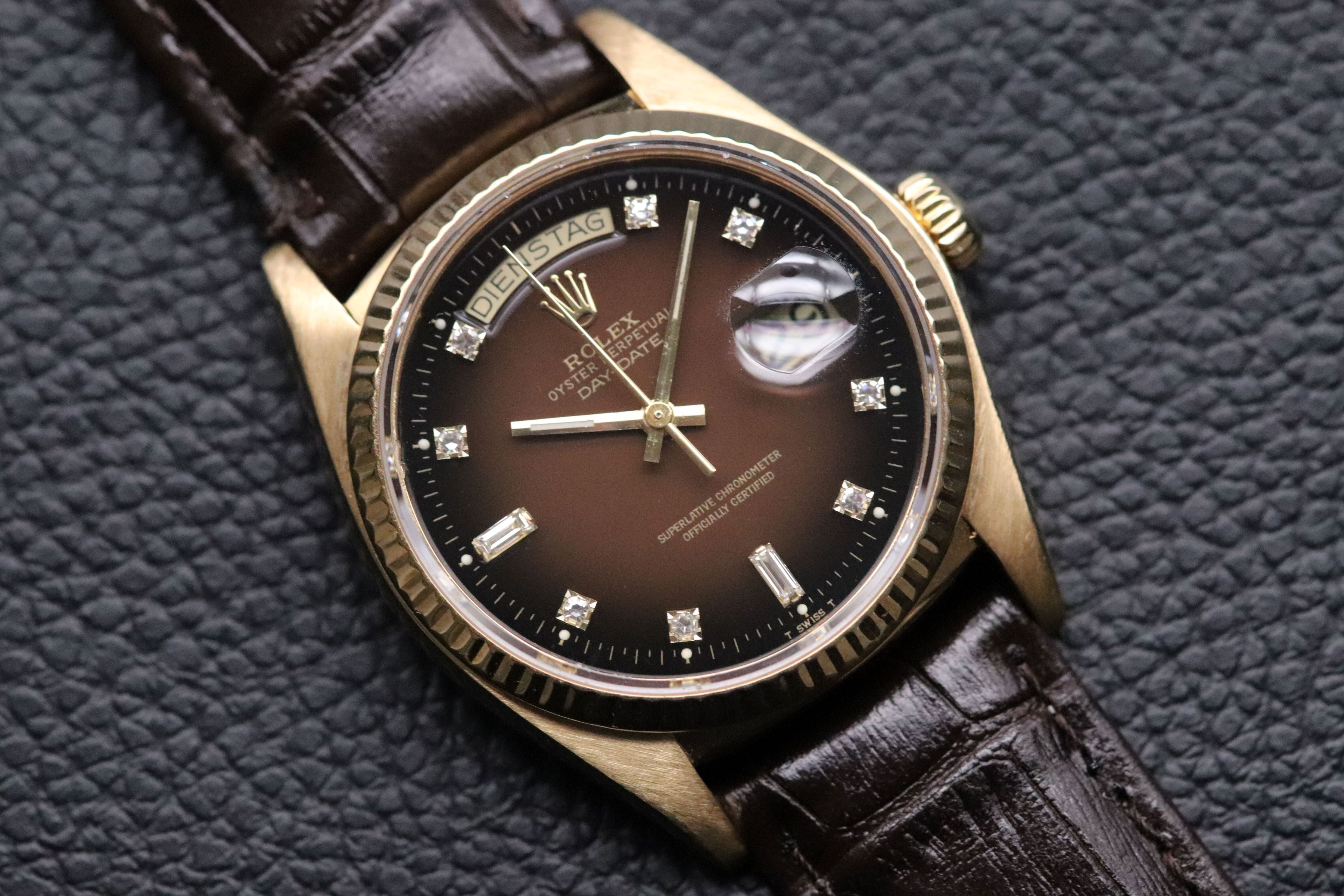 Rolex Day-Date 18038 Brown Vignette Dial