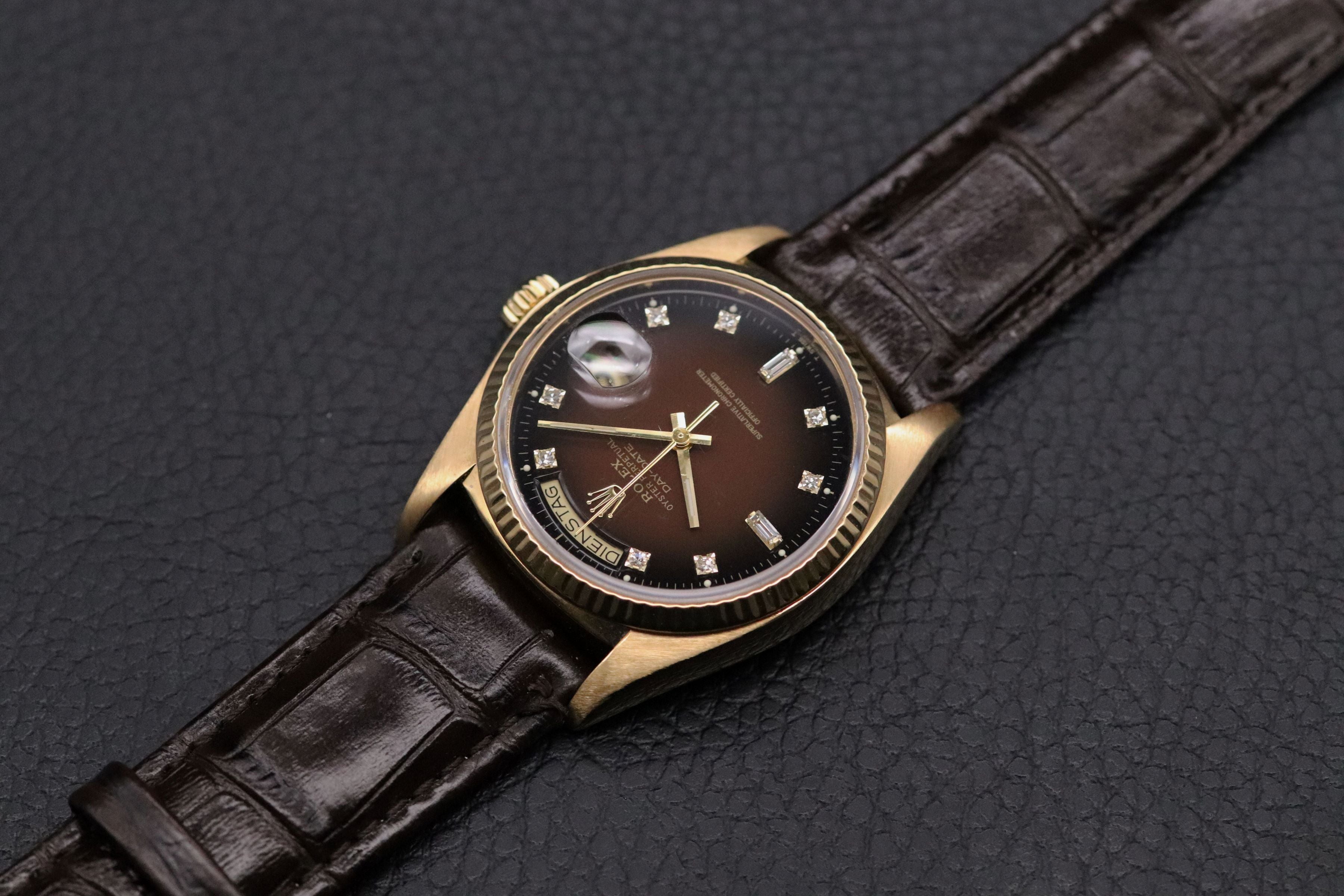 Rolex Day-Date 18038 Brown Vignette Dial