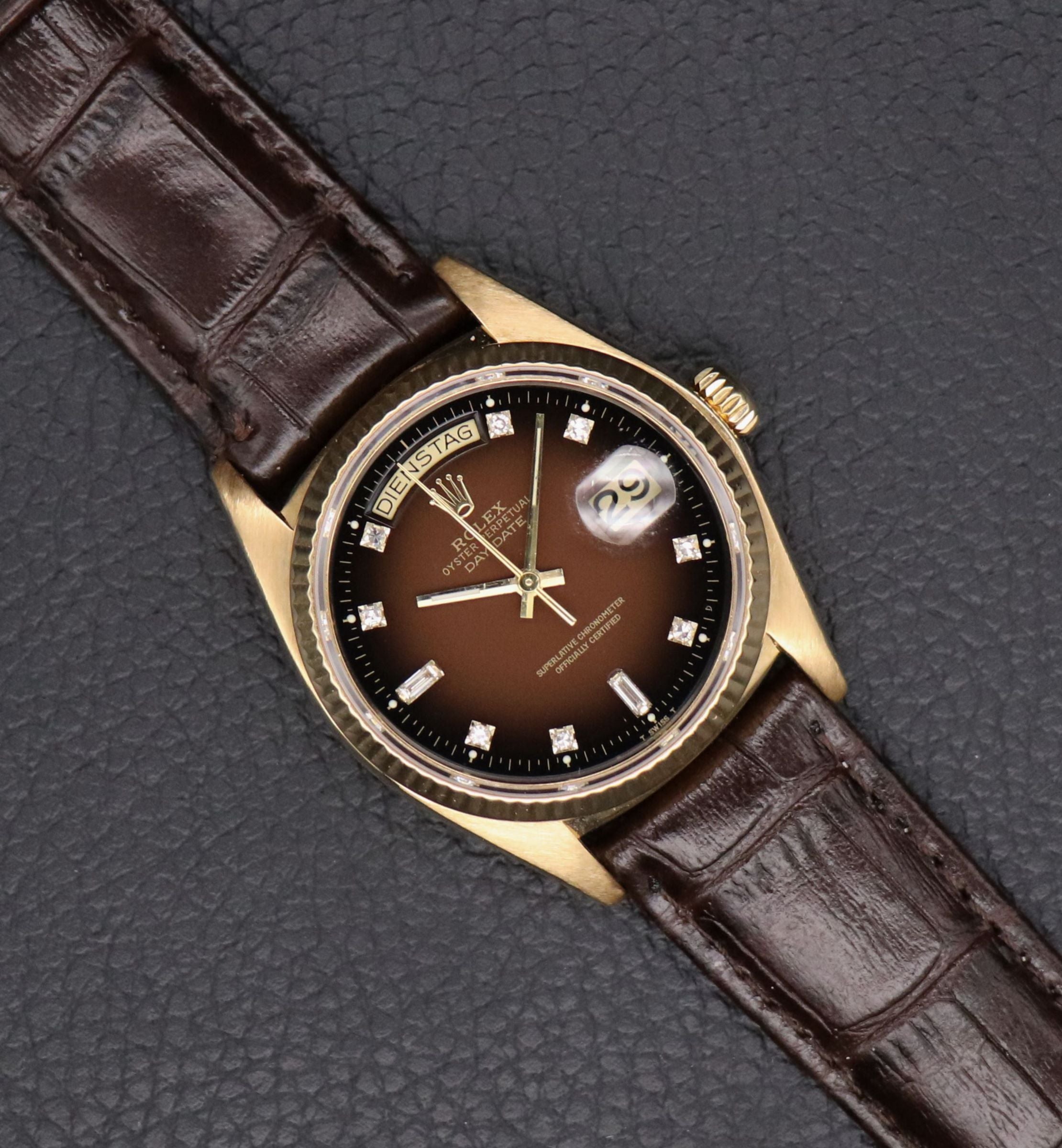 Rolex Day-Date 18038 Brown Vignette Dial